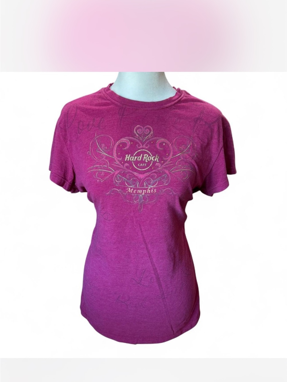 Hard Rock Cafe Pink Women's Memphis Heart Graphic Tee